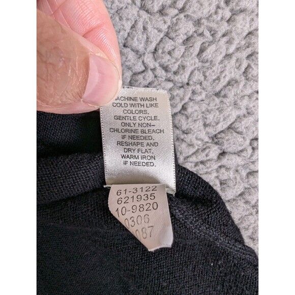 J. Jill Cardigan Womens 100% Cotton One Button Sweater Sz L Black Thread Detail - Picture 7 of 11